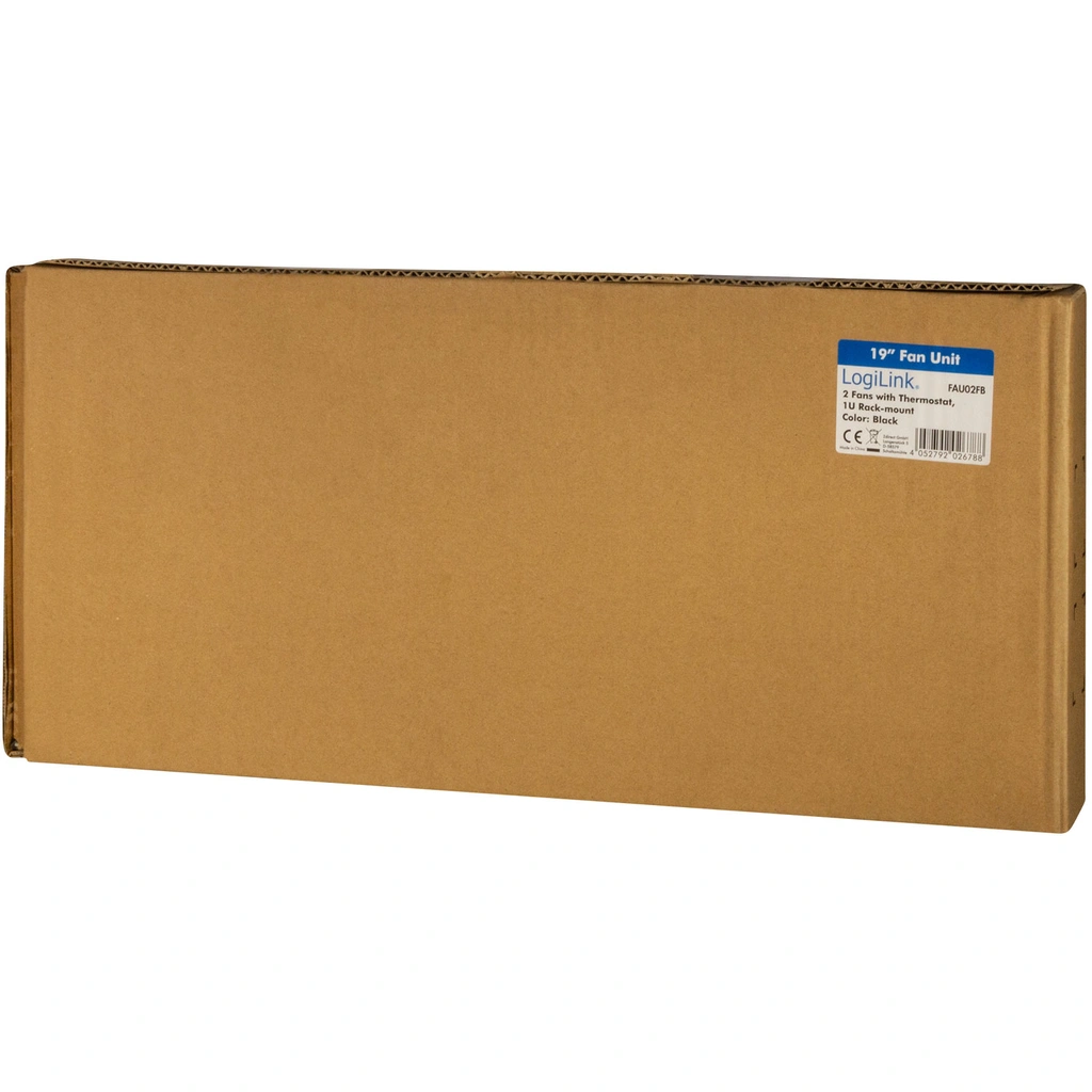 Fläktenhet för 19"-rack 2 fläktar 25 dBA U1 Svart