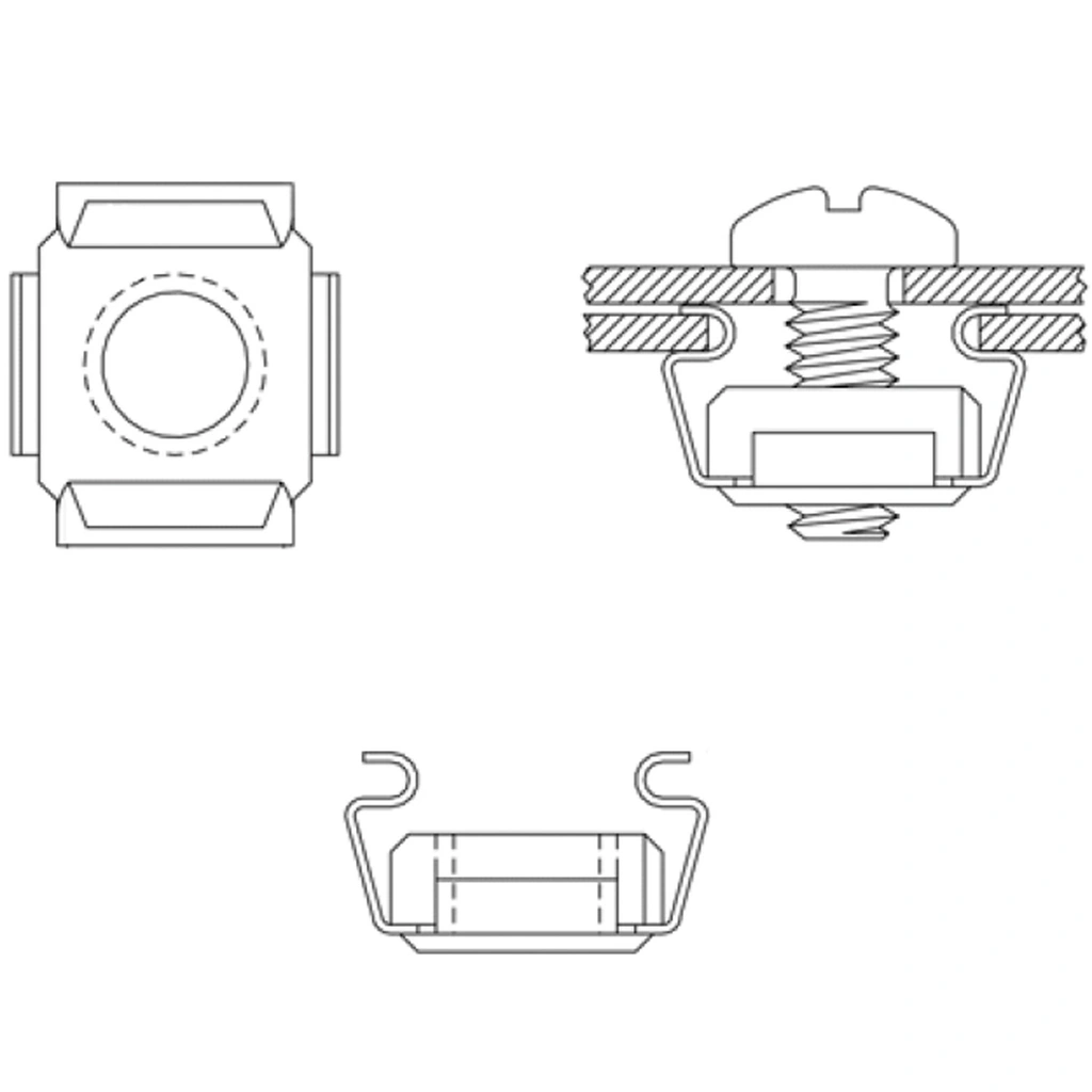 Monteringssats M6 för rack/väggskåp 20-pack