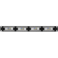 Patchpanel 24-portar Cat6 för 19" rack U1 Svart