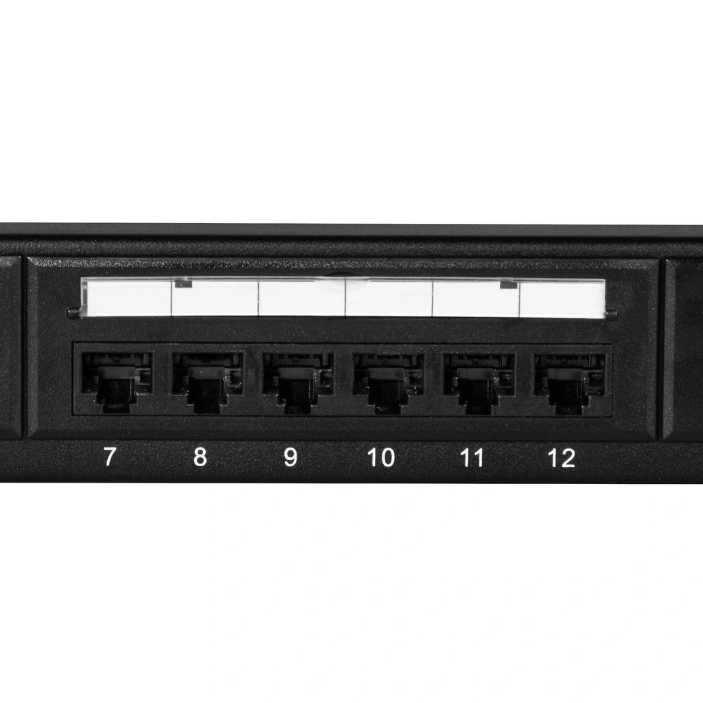 Patchpanel 24-portar Cat6 för 19" rack U1 Svart