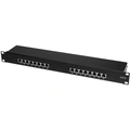 Patchpanel 16-portar Cat6 för 19" rack U1 Svart