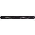 Patchpanel 16-portar Cat6 för 19" rack U1 Svart