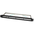 Patchpanel för 24st Keystone-uttag för 19" rack U1 Svart