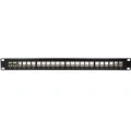 Patchpanel för 24st Keystone-uttag för 19" rack U1 Svart
