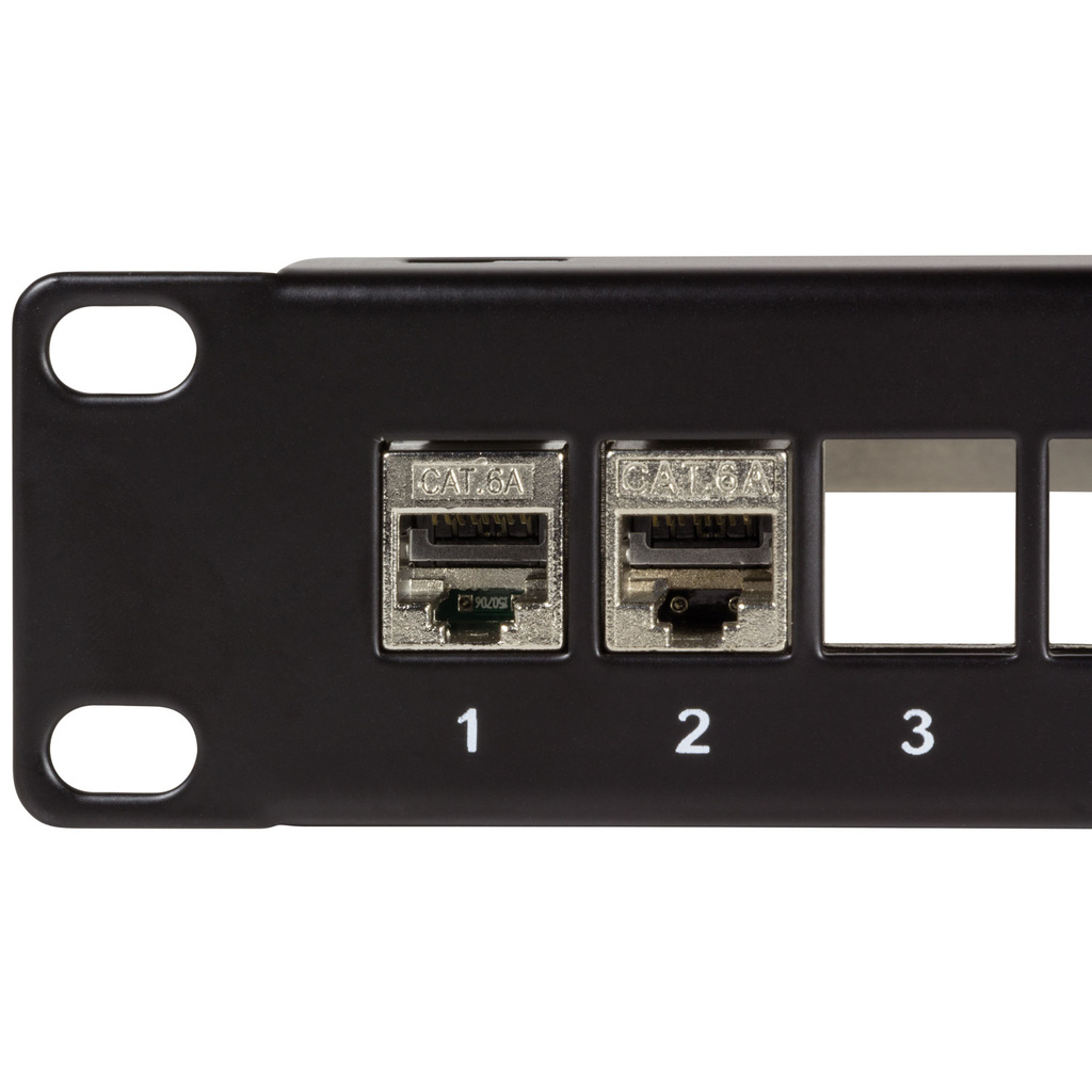 Patchpanel för 24st Keystone-uttag för 19" rack U1 Svart