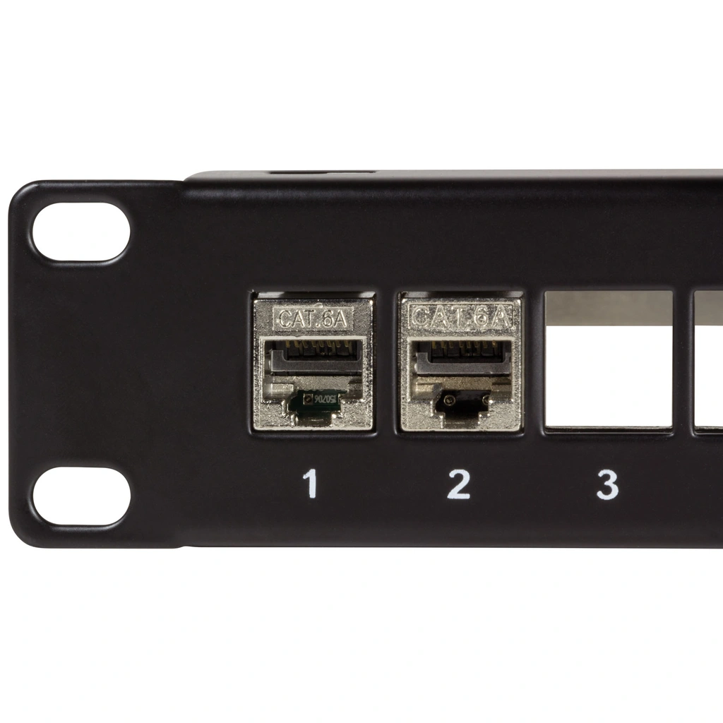 Patchpanel för 24st Keystone-uttag för 19" rack U1 Svart