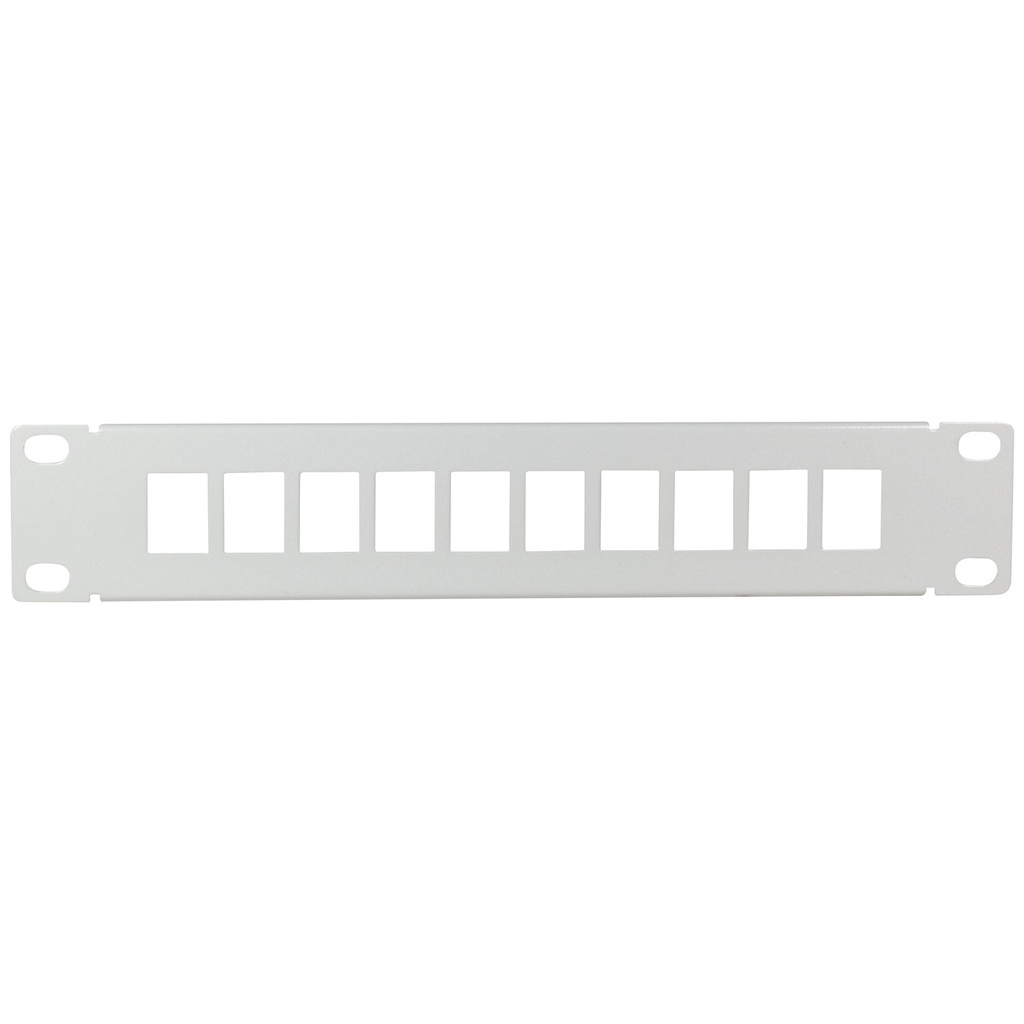 Patchpanel för 10st Keystone-uttag för 10" rack U1 Grå