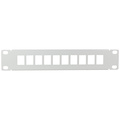 Patchpanel för 10st Keystone-uttag för 10" rack U1 Grå
