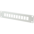 Patchpanel för 10st Keystone-uttag för 10" rack U1 Grå