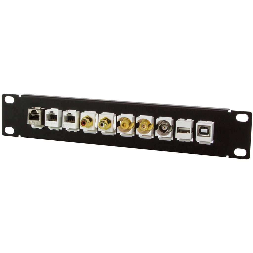 Patchpanel för 10st Keystone-uttag för 10" rack U1 Svart