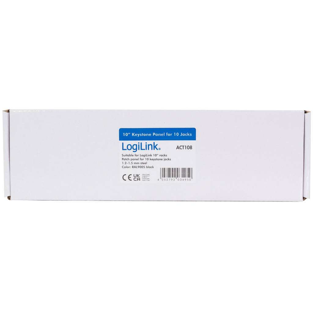 Patchpanel för 10st Keystone-uttag för 10" rack U1 Svart