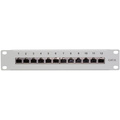 Patchpanel 12-portar Cat6 för 10" rack U1 Grå