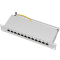 Patchpanel 12-portar Cat6 för 10" rack U1 Grå