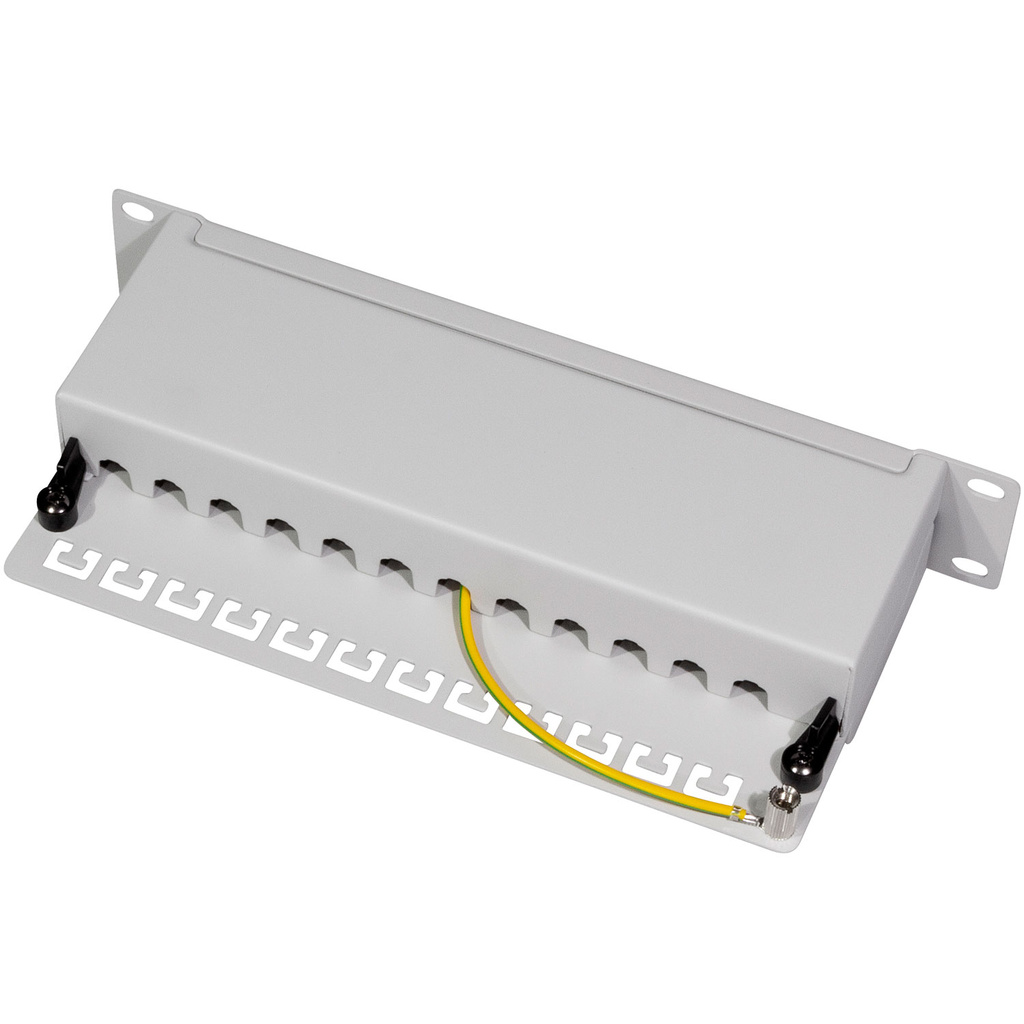 Patchpanel 12-portar Cat6 för 10" rack U1 Grå