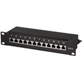 Patchpanel 12-portar Cat6 för 10" rack U1 Svart
