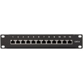 Patchpanel 12-portar Cat6 för 10" rack U1 Svart