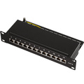 Patchpanel 12-portar Cat6 för 10" rack U1 Svart