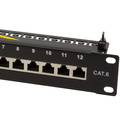 Patchpanel 12-portar Cat6 för 10" rack U1 Svart