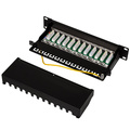 Patchpanel 12-portar Cat6 för 10" rack U1 Svart