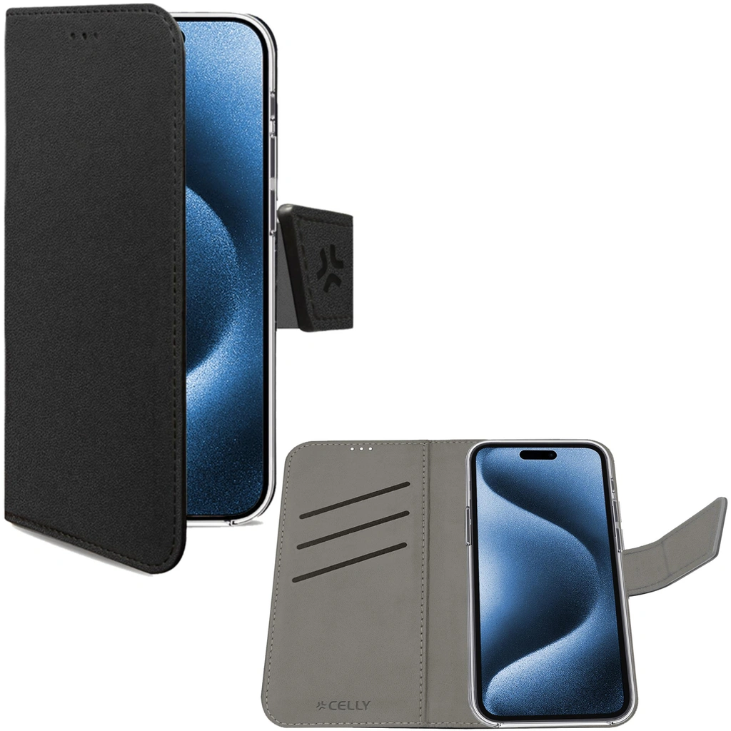 Wally Wallet Case iPhone 16 Pro Svart