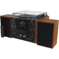 Musik-anläggning Vinyl Radio CD Dubbel-kassett Bluetooth Högtalare MCD5600BR Trä