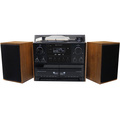 Musik-anläggning Vinyl Radio CD Dubbel-kassett Bluetooth Högtalare MCD5600BR Trä