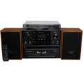 Musik-anläggning Vinyl Radio CD Dubbel-kassett Bluetooth Högtalare MCD5600BR Trä