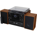 Musik-anläggning Vinyl Radio CD Dubbel-kassett Bluetooth Högtalare MCD5600BR Trä