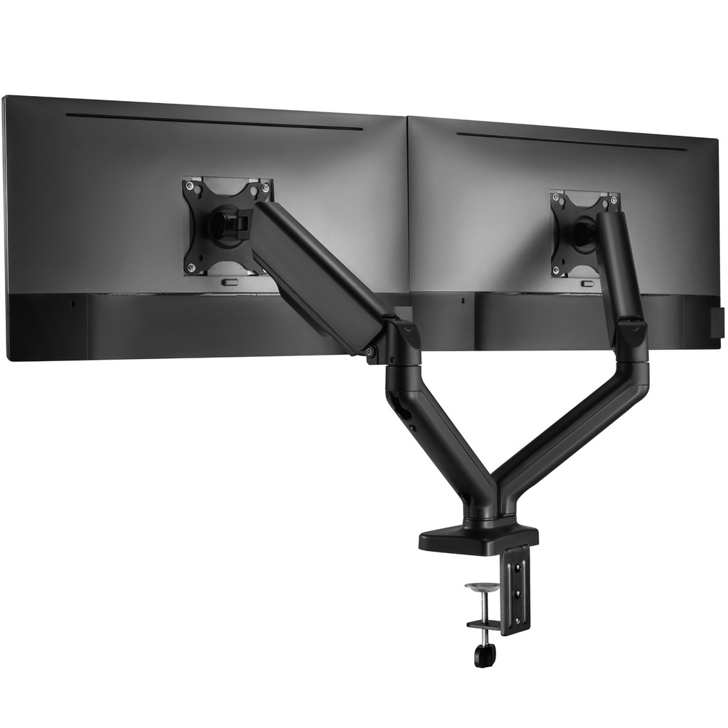 Monitorarm dubbel med fjäder 17"-32" Svart