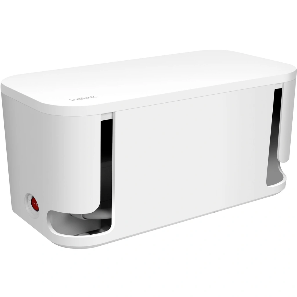 Cable box - Kabelgömma med grenuttag + USB-A/USB-C-laddning Vit