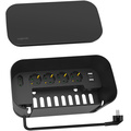 Cable box - Cable management box with power strip + USB-A/USB-C charging Black