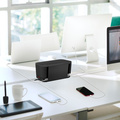 Cable box - Cable management box with power strip + USB-A/USB-C charging Black