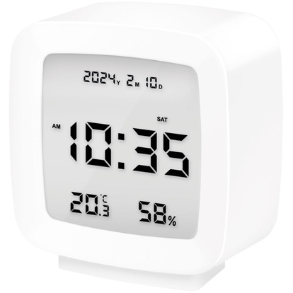 Digital väckarklocka med datum, temp, luftfuktighet