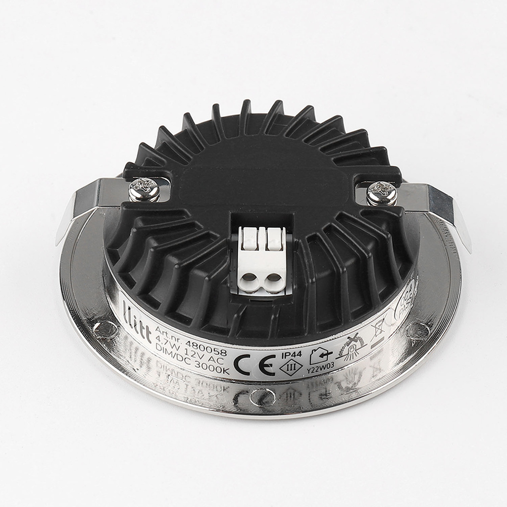 Alice 12V Infälld downlight 3000K IP44 340lm Borstad stål 1-pack