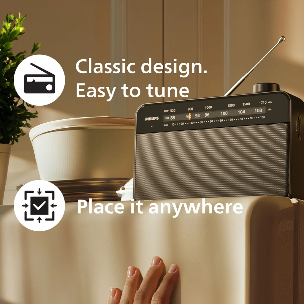 Radio FM MW TAR2509 Svart