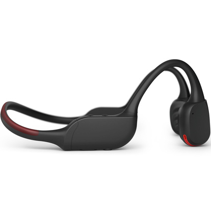 TAA7607BK Trådlösa open-ear-sporthörlurar, Bone conduction,  IPX66-klass, Led-belysning. Svarta.