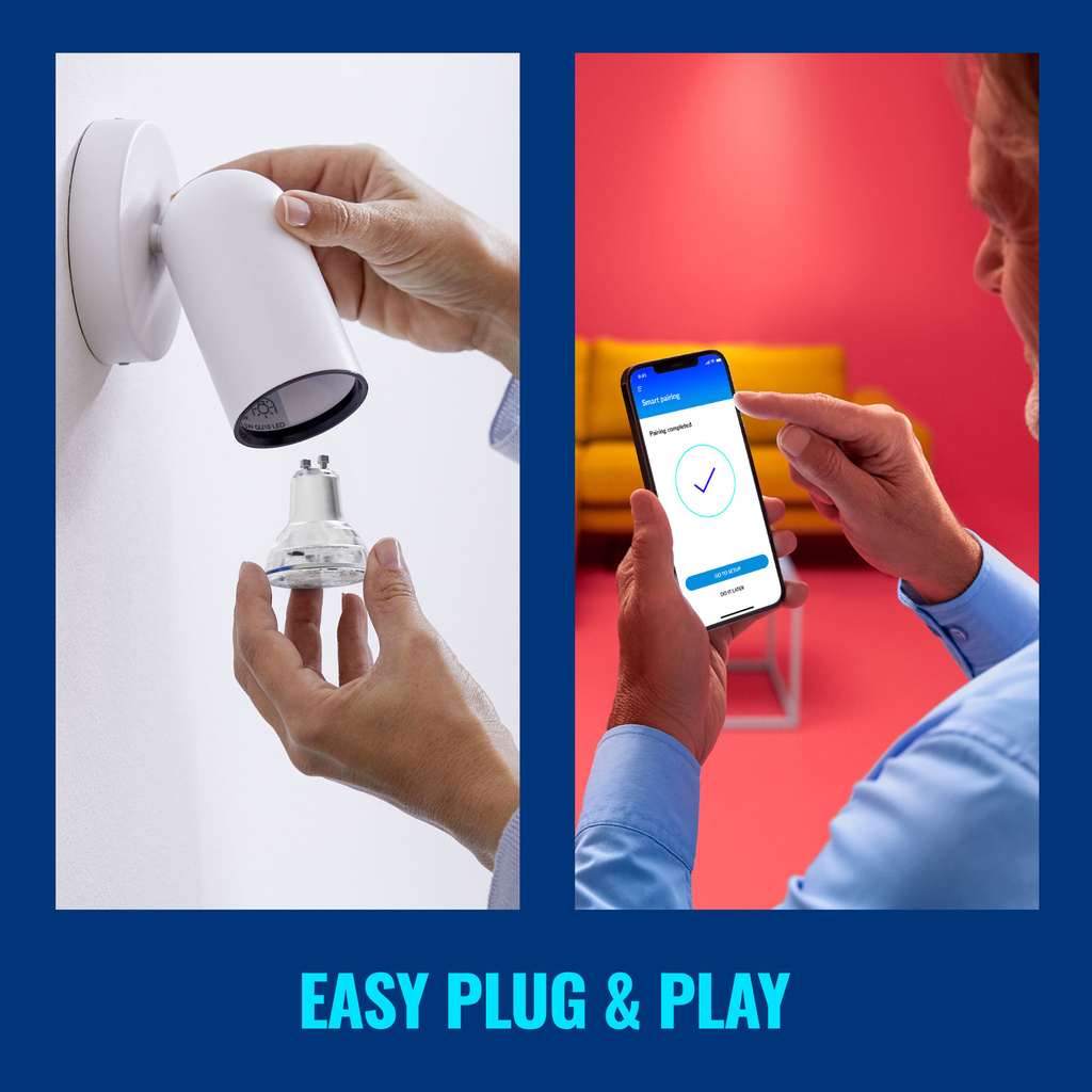 WiFi Smart LED GU10 50W 345lm Färg + Varm-kallvit 2-pack