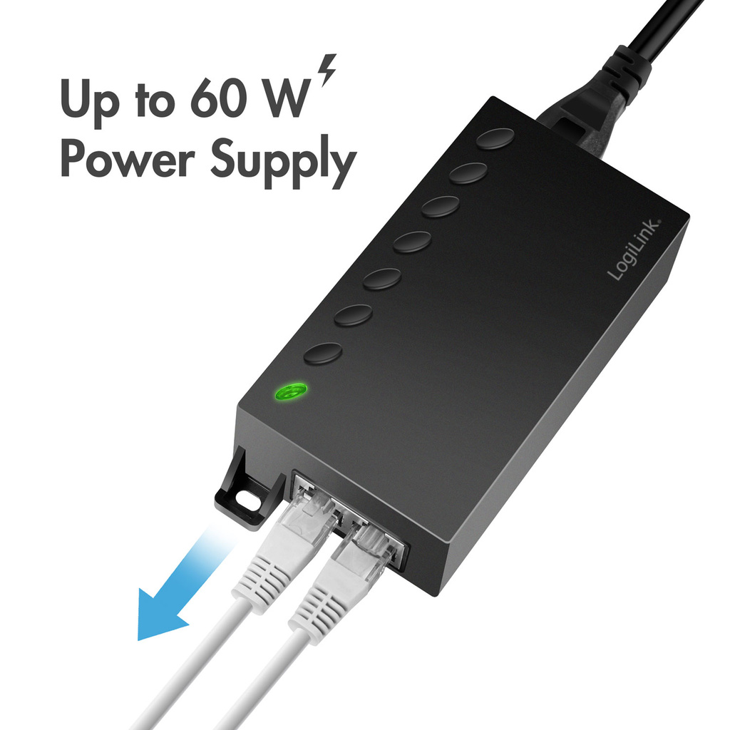 Gigabit PoE++ Injector 60W IEEE802.3af/at/bt 