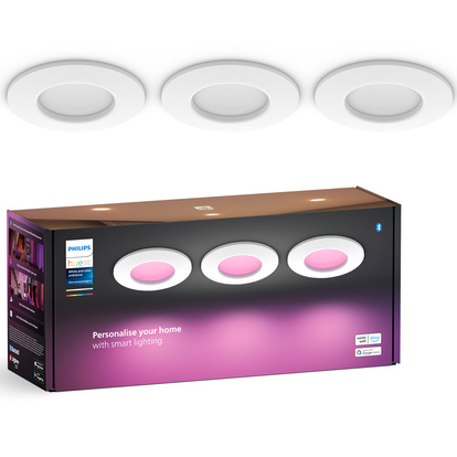 Hue Slim Downlight S 90mm White and Color Ambiance Vit 3-pack
