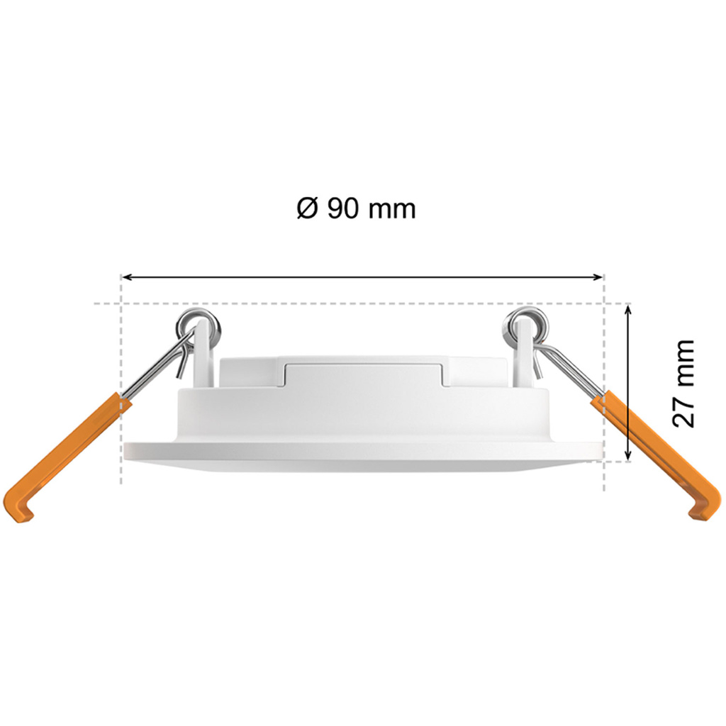 Slim Downlight S 90mm White and Color Ambiance Vit 3-pack