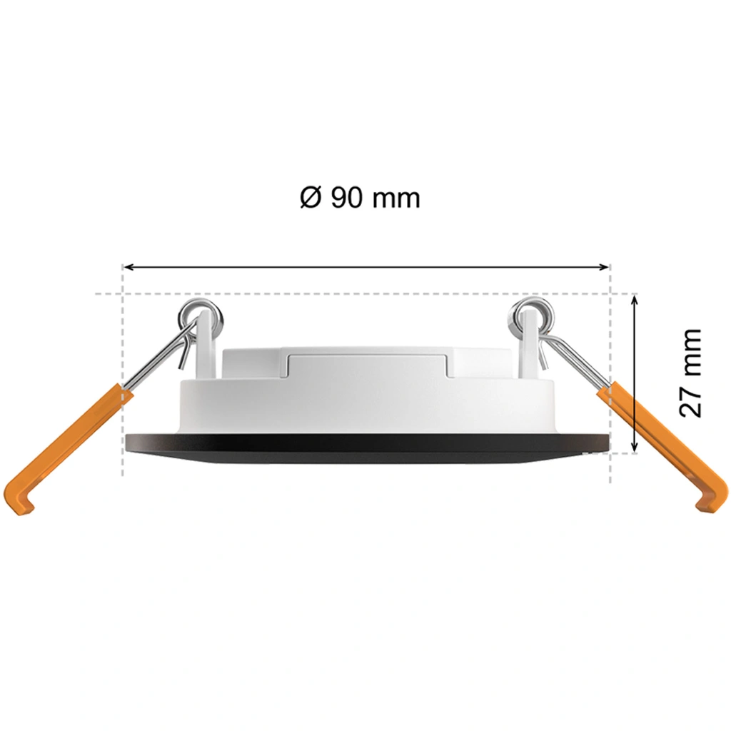 Slim Downlight S 90mm White and Color Ambiance Svart 1-pack