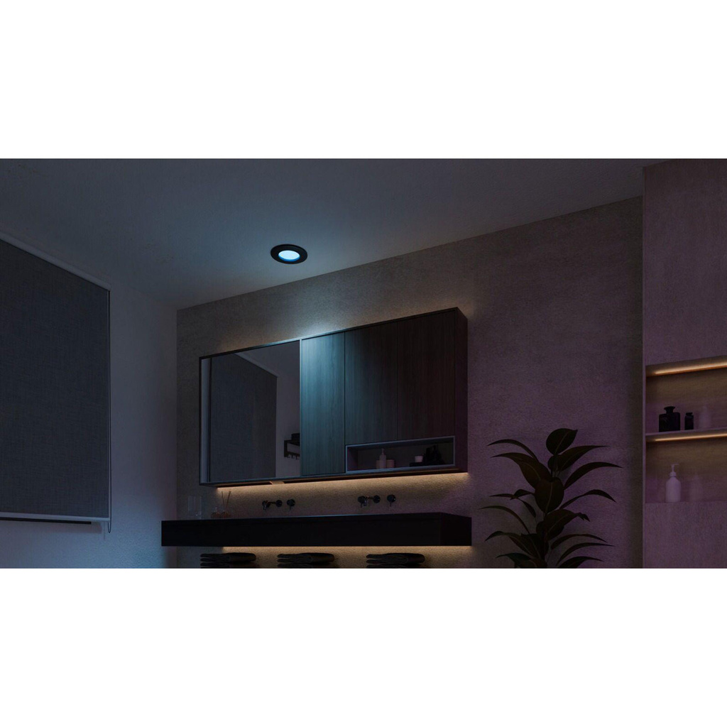Slim Downlight S 90mm White and Color Ambiance Svart 1-pack
