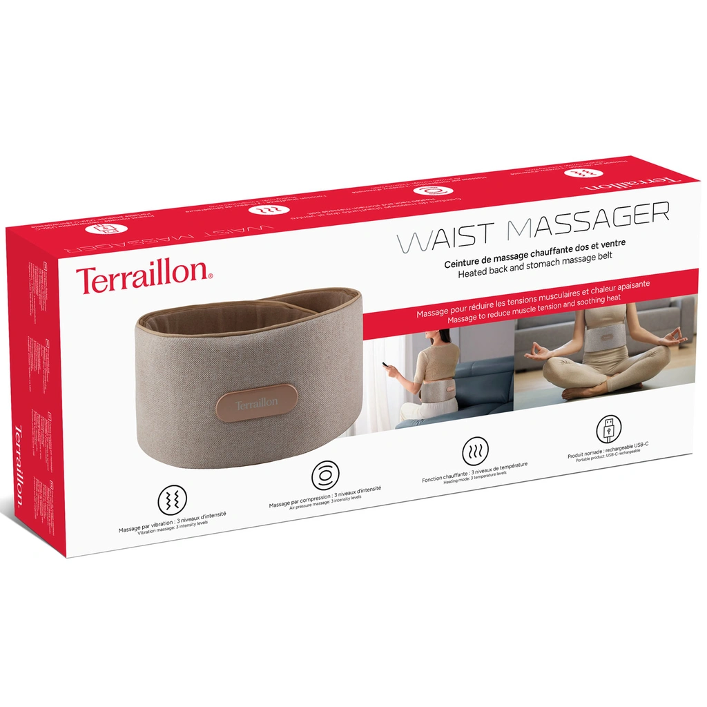 Värmebälte uppladdningsbar, 2 massagelägen & värmefunktion