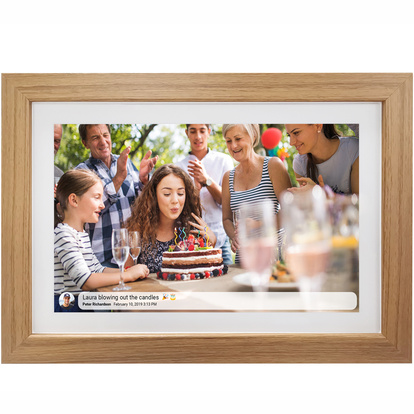 PFF-1543LW  15.6” FULL HD digital Wi-Fi photoframe with FRAMEO photo software and wooden frame