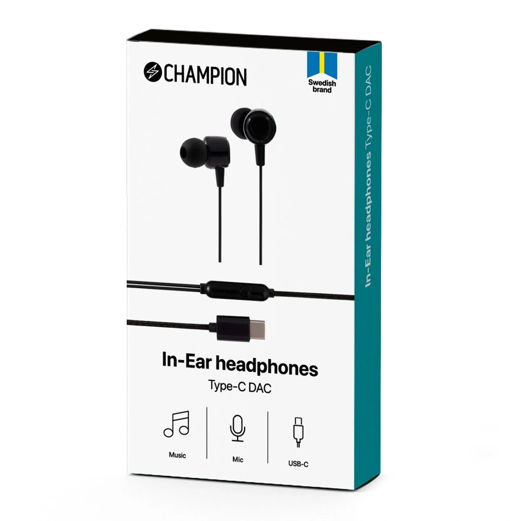 In-Ear hörlurar USB-C Svart