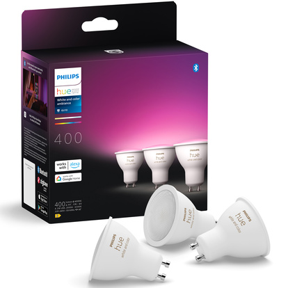 White and Color Ambiance GU10 400lm 3-pack