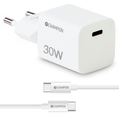 Laddare 30W + USB-C Kabel Vit