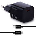 Laddare 30W + USB-C till Lightning Kabel Svart