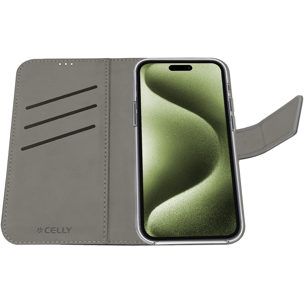 Wally Wallet Case iPhone 16 Svart