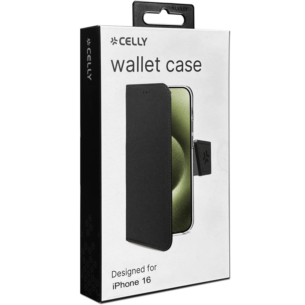 Wally Wallet Case iPhone 16 Svart